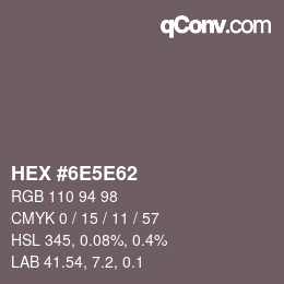 Color code: HEX #6E5E62 | qconv.com