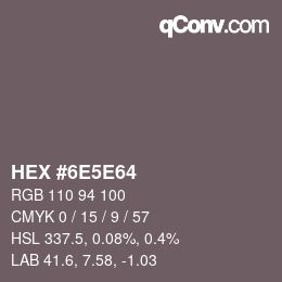Code couleur: HEX #6E5E64 | qconv.com