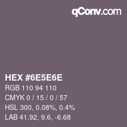 カラーコード: HEX #6E5E6E | qconv.com