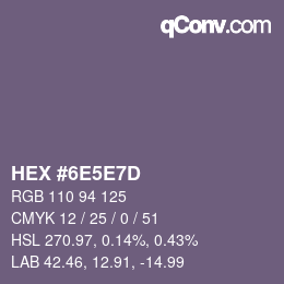 Color code: HEX #6E5E7D | qconv.com