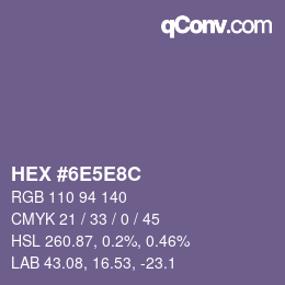 Code couleur: HEX #6E5E8C | qconv.com