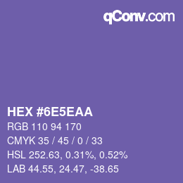 Color code: HEX #6E5EAA | qconv.com