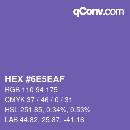 Color code: HEX #6E5EAF | qconv.com