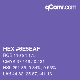 Color code: HEX #6E5EAF | qconv.com