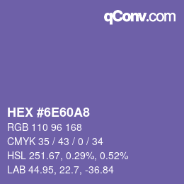 Color code: HEX #6E60A8 | qconv.com