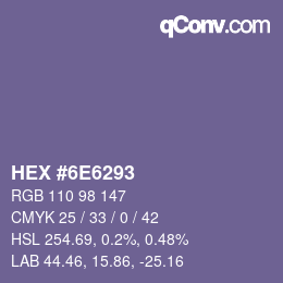 颜色代码: HEX #6E6293 | qconv.com