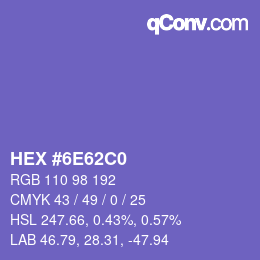 Color code: HEX #6E62C0 | qconv.com