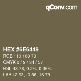 Color code: HEX #6E6449 | qconv.com