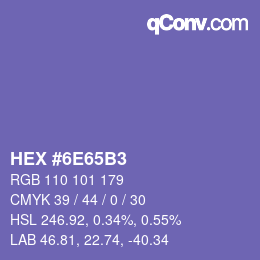 Farbcode: HEX #6E65B3 | qconv.com