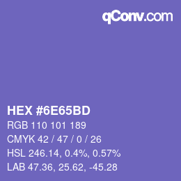 Color code: HEX #6E65BD | qconv.com