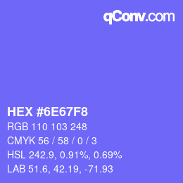 Color code: HEX #6E67F8 | qconv.com