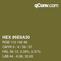 Color code: HEX #6E6A30 | qconv.com