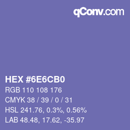 Color code: HEX #6E6CB0 | qconv.com