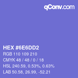 Color code: HEX #6E6DD2 | qconv.com
