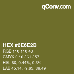 颜色代码: HEX #6E6E2B | qconv.com