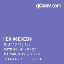 Color code: HEX #6E6EB9 | qconv.com