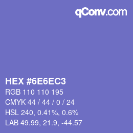 Color code: HEX #6E6EC3 | qconv.com