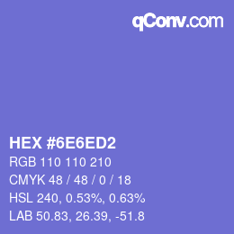 Color code: HEX #6E6ED2 | qconv.com