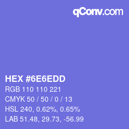 カラーコード: HEX #6E6EDD | qconv.com