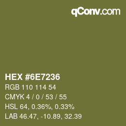 Color code: HEX #6E7236 | qconv.com