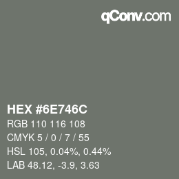 Código de color: HEX #6E746C | qconv.com
