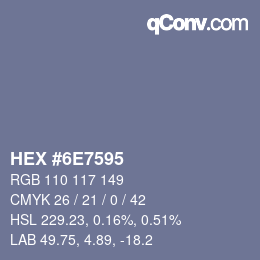 Color code: HEX #6E7595 | qconv.com
