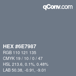 颜色代码: HEX #6E7987 | qconv.com