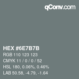 Color code: HEX #6E7B7B | qconv.com