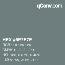 Color code: HEX #6E7E7E | qconv.com