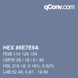 Color code: HEX #6E7E9A | qconv.com
