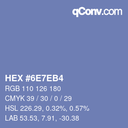 Color code: HEX #6E7EB4 | qconv.com