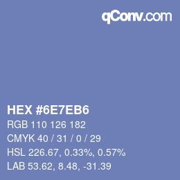 Color code: HEX #6E7EB6 | qconv.com