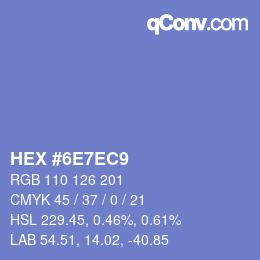 カラーコード: HEX #6E7EC9 | qconv.com