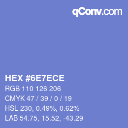 Color code: HEX #6E7ECE | qconv.com