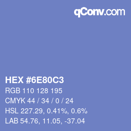 Color code: HEX #6E80C3 | qconv.com
