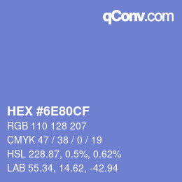 Color code: HEX #6E80CF | qconv.com