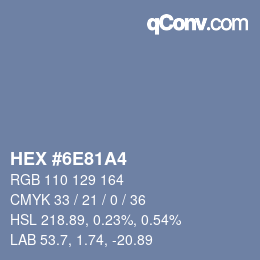 Color code: HEX #6E81A4 | qconv.com