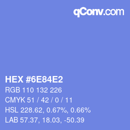 カラーコード: HEX #6E84E2 | qconv.com