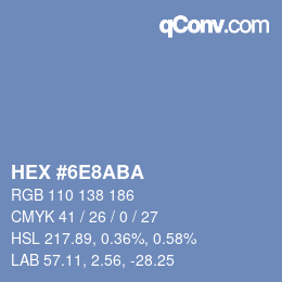 Color code: HEX #6E8ABA | qconv.com