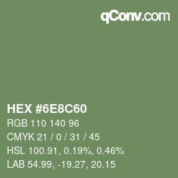 Color code: HEX #6E8C60 | qconv.com