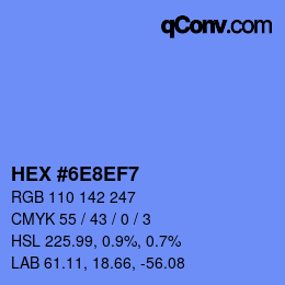 Color code: HEX #6E8EF7 | qconv.com