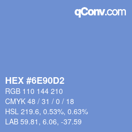 Color code: HEX #6E90D2 | qconv.com