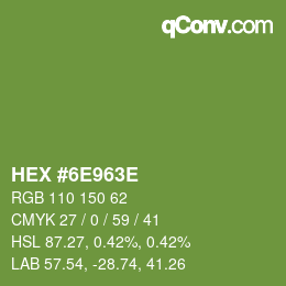 Color code: HEX #6E963E | qconv.com