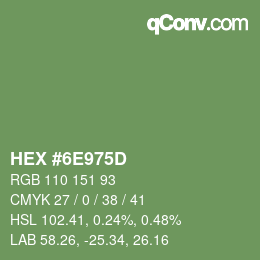 Color code: HEX #6E975D | qconv.com