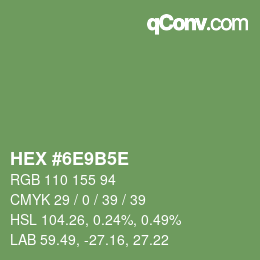 Color code: HEX #6E9B5E | qconv.com
