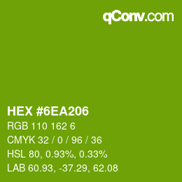 Color code: HEX #6EA206 | qconv.com