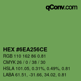 Farbcode: HEX #6EA256CE | qconv.com