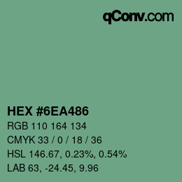 カラーコード: HEX #6EA486 | qconv.com