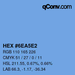 Color code: HEX #6EA5E2 | qconv.com