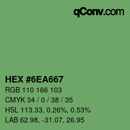 Color code: HEX #6EA667 | qconv.com